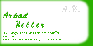 arpad weller business card